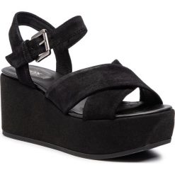 Sandały GEOX - D Zerfie B D92CEB 00022 C9999 Black. Czarne klapki damskie Geox, bez wzorów, z zamszu, bez obcasa, na obcasie. W wyprzedaży za 339,00 zł.