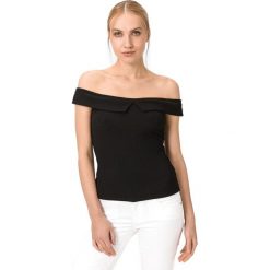 Guess Sandy Top Czarny. Czarne bluzki damskie Guess, xs, z aplikacjami, z elastanu, bez kołnierzyka. Za 218,95 zł.
