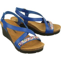 DR BRINKMANN 710806-5 blau, sandały profilaktyczne damskie. Koturny damskie Dr. Brinkmann, bez wzorów, bez obcasa, na koturnie, bez zapięcia. Za 279,90 zł.
