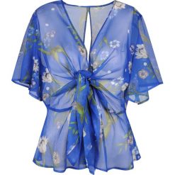 Guess Bluzka. Bluzki damskie Guess, z nadrukiem, z tkaniny, bez kołnierzyka, z krótkim rękawem. Za 199,00 zł.