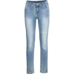 Dżinsy ze stretchem bonprix niebieski "stone used". Niebieskie jeansy damskie bonprix, z jeansu. Za 109,99 zł.
