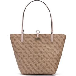 Guess Alby Torebka Różowy Brązowy. Różowe torebki klasyczne damskie Guess, w paski, z materiału, bez dodatków. Za 592,95 zł.
