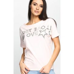 Różowy T-shirt End To Front. Czerwone bluzki damskie marki Born2be, m. Za 19,99 zł.