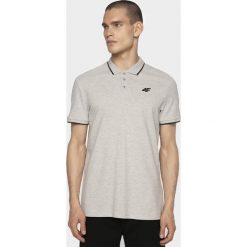 Koszulka polo męska TSM302 - chłodny jasny szary melanż. Szare koszulki męskie xl, melanż, z bawełny. Za 59,99 zł.