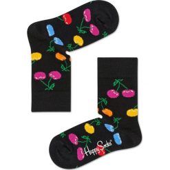 Happy Socks - Skarpetki dziecięce 15-34. Czarne skarpetki dziewczęce marki Happy Socks, bez wzorów, z elastanu. Za 24,90 zł.