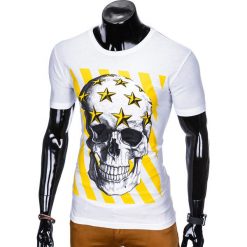 T-shirt męski z nadrukiem S980 - biały. Białe t-shirty męskie Ombre Clothing, s, z nadrukiem, bez kołnierzyka. Za 15,99 zł.