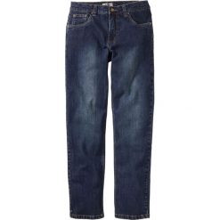 Dżinsy ze stretchem Regular Fit Straight bonprix ciemnoniebieski. Niebieskie spodnie męskie bonprix, na co dzień, m, bez wzorów, z jeansu, klasyczne. Za 79,99 zł.