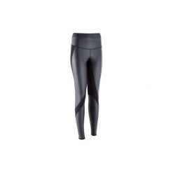 Legginsy fitness SWEAT + damskie. Czarne legginsy damskie do fitnessu marki DOMYOS, z elastanu. Za 79,99 zł.
