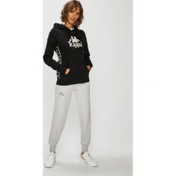 Kappa - Bluza. Szare bluzy z kapturem damskie marki Kappa, l, z aplikacjami, z bawełny. Za 159,90 zł.