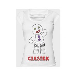 Koszulka damska back cut Ciastek. Bluzki damskie MegaKoszulki, bez wzorów, bez kołnierzyka. Za 59,90 zł.