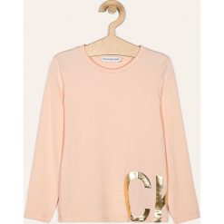 Calvin Klein Jeans - Longsleeve dziecięcy 116-176 cm. Różowe bluzki dziewczęce Calvin Klein Jeans, z nadrukiem, z elastanu, z okrągłym kołnierzem, z długim rękawem, długie, bez kaptura. Za 149,90 zł.