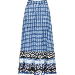 Spódnica maxi z frędzlami bonprix ciemnoniebieski wzorzysty. Niebieskie spódniczki damskie bonprix, bez wzorów, maxi. Za 84,99 zł.