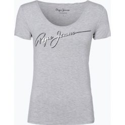 Pepe Jeans - T-shirt damski – Dani, szary. Szare t-shirty damskie marki Pepe Jeans, m, z jeansu, z okrągłym kołnierzem. Za 129,95 zł.