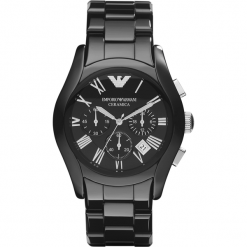 Zegarek EMPORIO ARMANI - Valente AR1400 Black/Black. Czarne zegarki męskie Emporio Armani. Za 2399,00 zł.