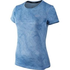 Topy sportowe damskie: Nike Koszulka damska Women’s Dry Miler Running Top Print niebieska r. XS (799560 422)