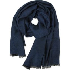 Elegancki szal - wełna z wiskozą - delikatny wzór SZAWLN0594. Niebieskie szaliki męskie V. Fraas, na zimę, bez wzorów, z wiskozy. Za 69,00 zł.