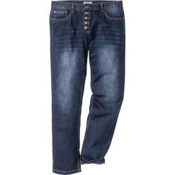 Jeansy męskie regular: Dżinsy z widocznymi guzikami rozporka Regular Fit Straight bonprix ciemnoniebieski