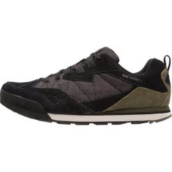 Merrell BURNT ROCK TURA Obuwie do biegania Turystyka black/dusty olive. Czarne buty trekkingowe męskie Merrell, ze skóry, bez zapięcia, do biegania. Za 419,00 zł.