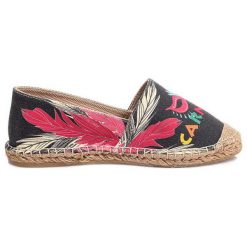 Tomsy damskie: Espadryle w kolorze czarnym ze wzorem