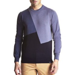Trussardi Jeans sweter męski 52M00247-0F000429 M niebieski. Niebieskie swetry męskie Trussardi Jeans, m, bez wzorów, z wełny, bez kołnierzyka, bez kaptura. Za 509,00 zł.