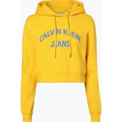 Calvin Klein Jeans - Damska bluza nierozpinana, żółty. Żółte bluzy damskie Calvin Klein Jeans, s, bez wzorów, z jeansu, bez rękawów, z kapturem. Za 449,95 zł.