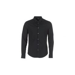 Koszule z długim rękawem Emporio Armani BEWO. Czarne koszule męskie Emporio Armani, s, bez wzorów, bez kołnierzyka, z długim rękawem. Za 557,10 zł.
