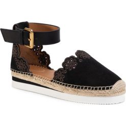 Espadryle SEE BY CHLOÉ - SB30201 Crosta 999 Nero/Nat. Calf 999 Nero. Czarne espadryle damskie See by Chloé, bez wzorów, ze skóry, bez obcasa. Za 1079,00 zł.