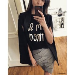 Bluzki, topy, tuniki: damska koszulka I am so tired (czarna)