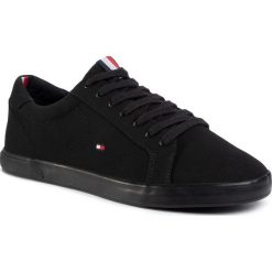 Tenisówki TOMMY HILFIGER - Iconic Long Lace Sneaker FM0FM01536 Blakc/Black 0GK. Czarne półbuty męskie TOMMY HILFIGER, na co dzień, bez wzorów, z gumy, eleganckie, bez zapięcia. Za 269,00 zł.