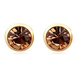 Kolczyki damskie: Pozłacane kolczyki-wkrętki z kryształkami Swarovski