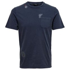 ONLY&SONS Koszulka męska z nadrukiem NEWW FINNLEY DESTRESSED TEE Dress s Blue Dress s (rozmiar S). Niebieskie koszulki męskie Only&Sons, s, z nadrukiem, z bawełny, bez kołnierzyka, bez rękawów. W wyprzedaży za 36,00 zł.