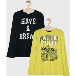 Blukids - Longsleeve dziecięcy 140-170 cm (2-pack). Żółte t-shirty chłopięce Blukids, z nadrukiem, z bawełny, z długim rękawem. W wyprzedaży za 49,90 zł.
