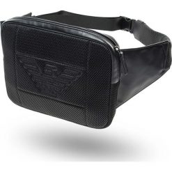 NERKA EMPORIO ARMANI. Czarne plecaki męskie Emporio Armani, w paski, z materiału. Za 749,00 zł.