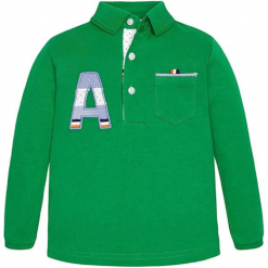 Koszulka polo w kolorze zielonym. Zielone t-shirty chłopięce z długim rękawem marki Mayoral. W wyprzedaży za 57,95 zł.