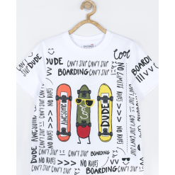 Koszulka. Białe t-shirty chłopięce z krótkim rękawem marki NO RULES, z aplikacjami. Za 42,90 zł.