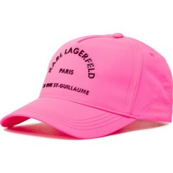 Czapka z daszkiem KARL LAGERFELD - 201W3419 Neon Pink 513. Różowe czapki damskie KARL LAGERFELD, bez wzorów, z materiału. Za 249,00 zł.