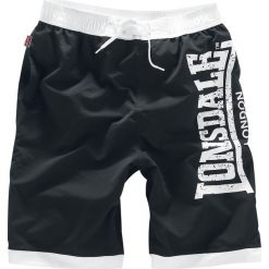 Lonsdale London Clennel Bermudy czarny. Czarne spodenki i szorty męskie Lonsdale London, z nadrukiem. Za 42,90 zł.
