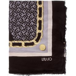Chusty damskie: Chusta LIU JO – Foulard Logo Col.Bl A18245 T0300 Nero 22222