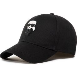 Czapka z daszkiem KARL LAGERFELD - 205W3403 Black 999. Czarne czapki damskie KARL LAGERFELD, bez wzorów, z bawełny. Za 289,00 zł.