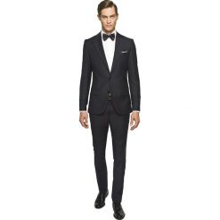 Garnitur cardano 313 granatowy slim fit. Niebieskie garnitury męskie Recman, bez wzorów. Za 529,99 zł.