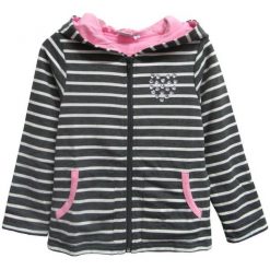 Topo Bluza Dziewczęca 140 Szara. Szare bluzy dziewczęce marki Topo, w paski, z dzianiny, z kapturem. Za 119,00 zł.