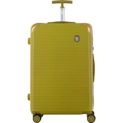 Walizka w kolorze złotym - 107 l. Żółte walizki Ines de la Fressange, bez wzorów, z materiału. W wyprzedaży za 379,95 zł.