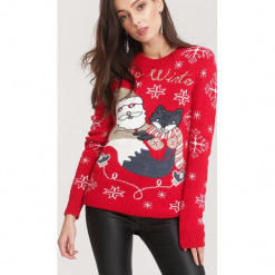 Czerwony Sweter Take A Look. Czerwone swetry klasyczne damskie other, l. Za 79,99 zł.