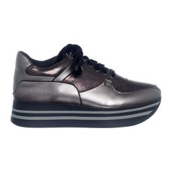 Sneakersy w kolorze ciemnobrązowym. Pomarańczowe trampki i tenisówki damskie Braciallini, z materiału, na sznurówki. W wyprzedaży za 309,95 zł.