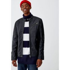 Skórzana kurtka biker. Czarne kurtki męskie marki Pull&Bear, m. Za 399,00 zł.