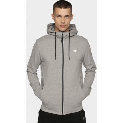 Bluza męska BLM201 - szary melanż. Szare bluzy męskie 4f, m, bez wzorów, z dzianiny, z kapturem, bez rękawów, z kapturem. Za 179,99 zł.