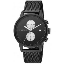 Esprit Linear Black Mesh ES1G110M0085. Czarne zegarki męskie Esprit. W wyprzedaży za 576,00 zł.