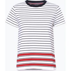 Tommy Hilfiger - T-shirt damski, czarny. Czarne t-shirty damskie marki TOMMY HILFIGER, s, w paski, prążkowane, z okrągłym kołnierzem. Za 129,95 zł.