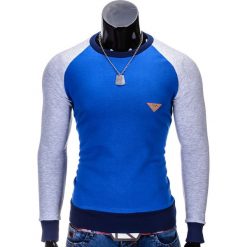 Bluzy męskie: BLUZA MĘSKA BEZ KAPTURA B453 – NIEBIESKA