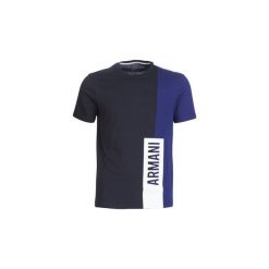 T-shirty z krótkim rękawem Armani Exchange HOURA. Niebieskie t-shirty męskie Armani Exchange, s, bez wzorów, bez kołnierzyka, krótkie. Za 175,20 zł.